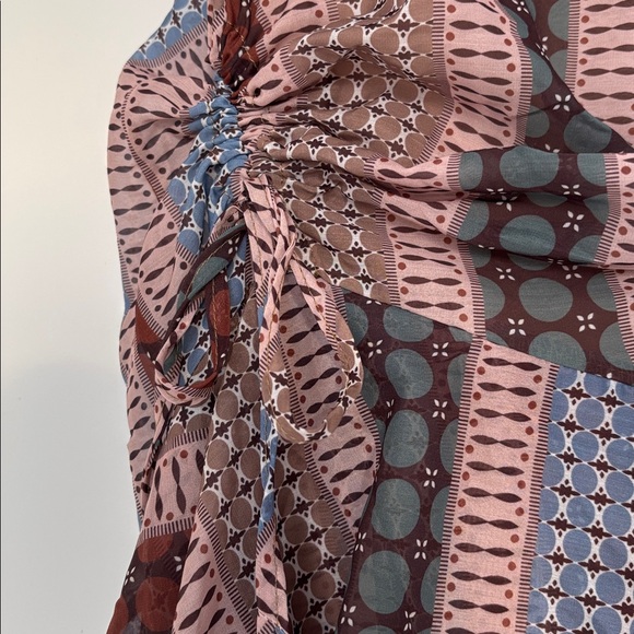 Boho Print Ruffle Hem Mini Dress - Picture 3 of 17